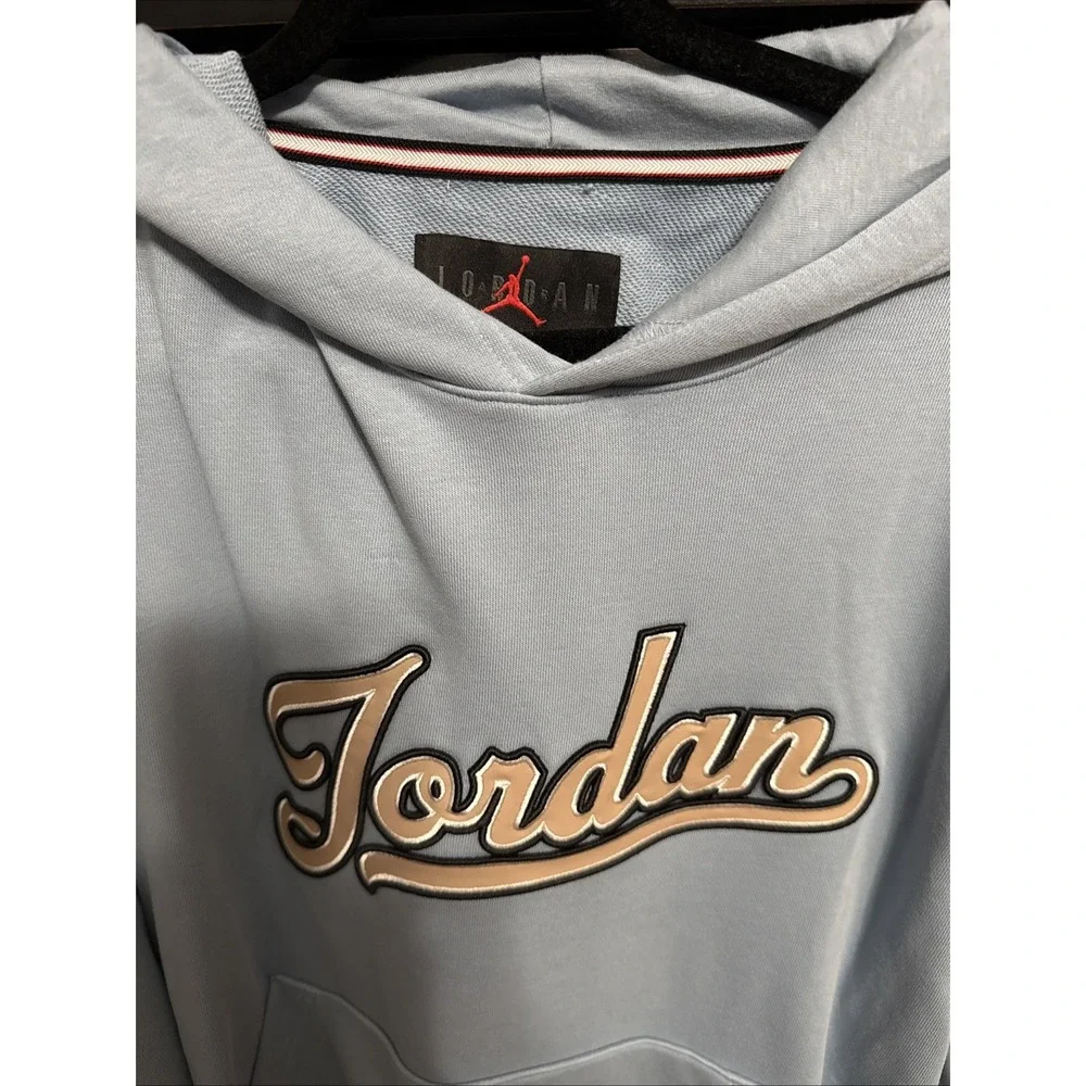 Jordan Flight‎ MVP Fleece Pullover Hoodie Men's Size Medium Light Blue